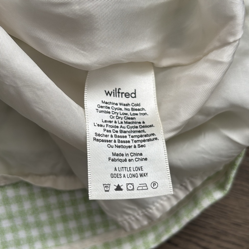 Wildfred | Aritzia Isabelle dress in gingham light green and white size 4 - Picture 12 of 16